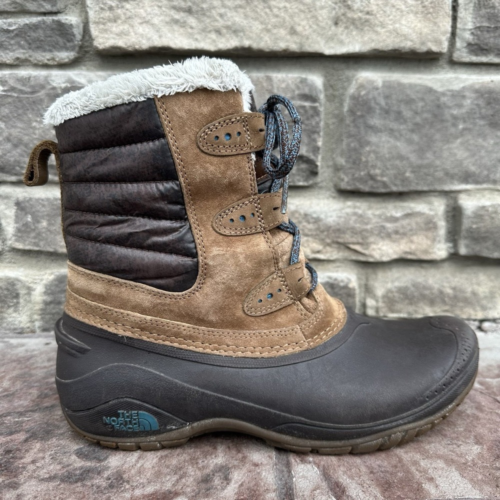 The North Face Tan and Black Winter Boots